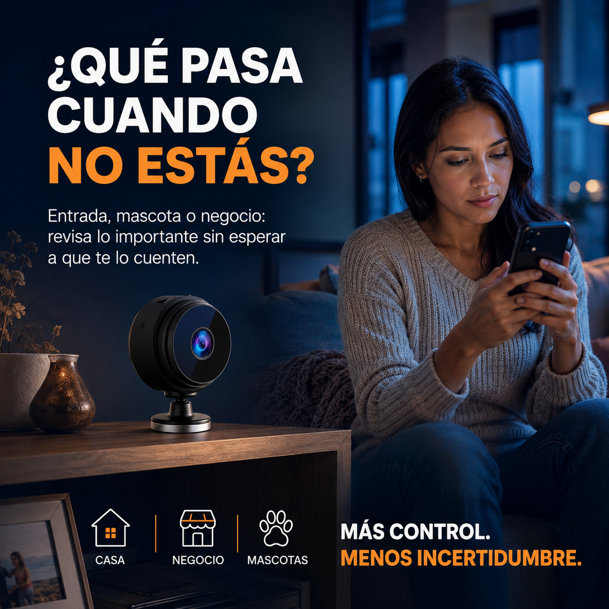Mini Cámara de Seguridad WiFi A9 | HD 1080P + Visión Nocturna