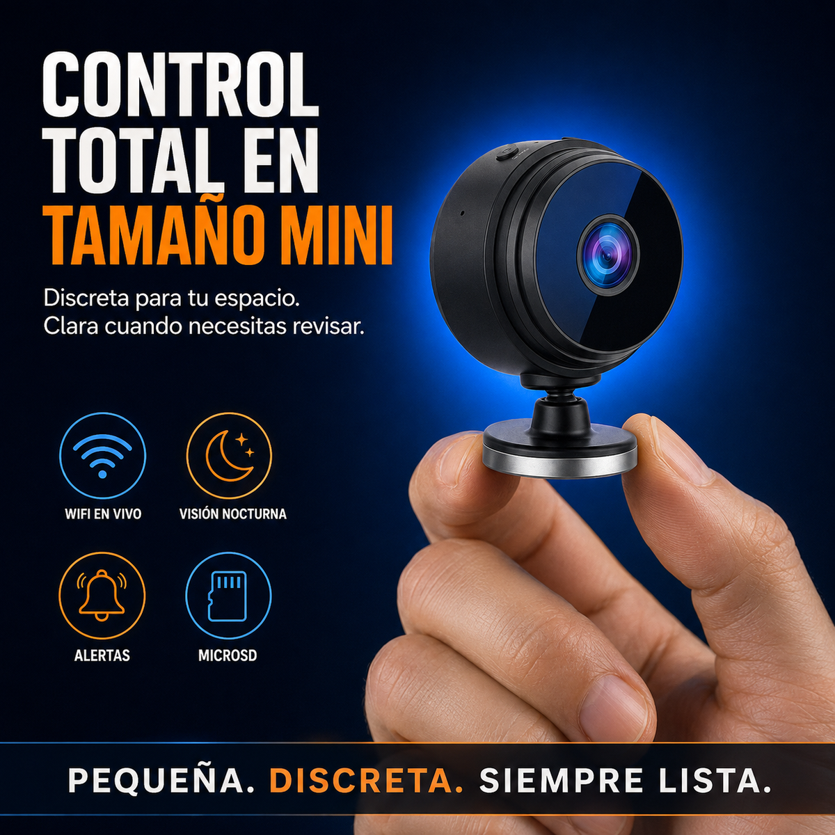 Mini Cámara de Seguridad WiFi A9 | HD 1080P + Visión Nocturna