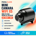 Mini cámara WiFi PanaClick — HD 1080P, visión nocturna, alerta de movimiento y gran angular